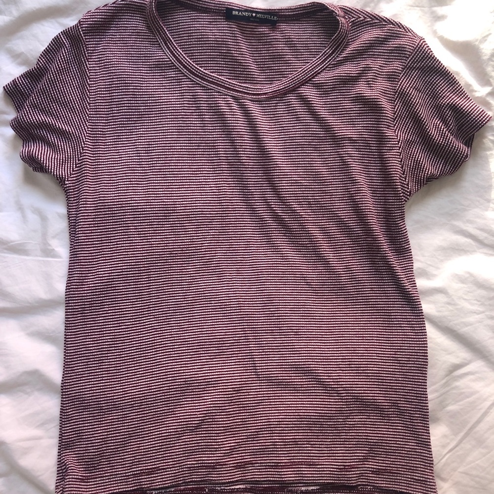 Brandy Melville Red Striped T-shirt